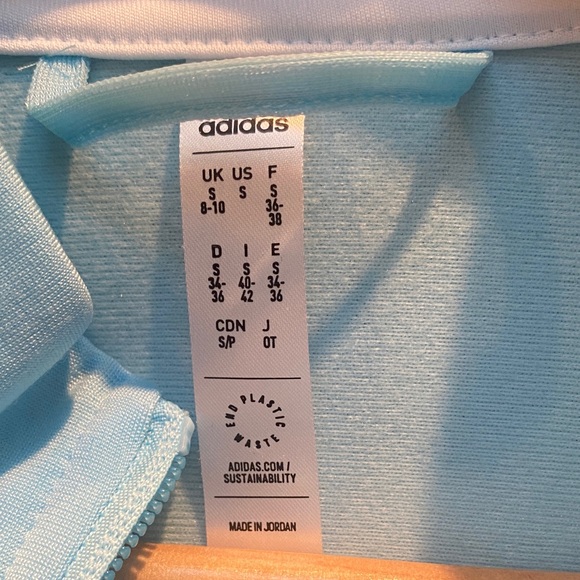 Adidas Sky Blue Track Jacket. GUC. Size S. - Picture 3 of 8